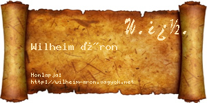 Wilheim Áron névjegykártya